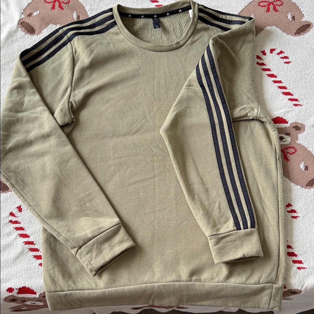 Adidas Olive and Black Fleece Sweatshirt